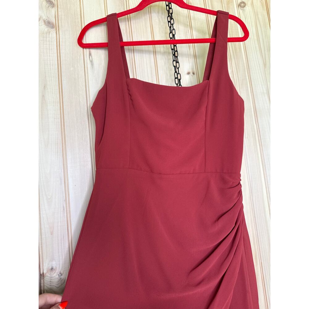NWT Lulus Glamorous Disposition Rust Ruched Maxi Dress Holiday Party Size M - Picture 4 of 8